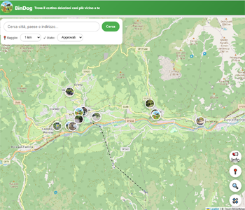 BinDog, trova il cestino deiezioni cani più vicino a te, localizzazione gps, distanza, mappa interattiva.